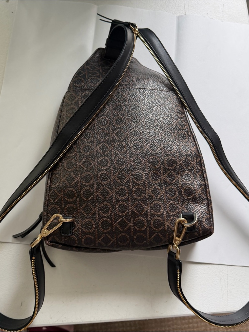 Calvin Klein Brown Monogram backpacks Belt Bag with Black Strap - Picture 5 of 12
